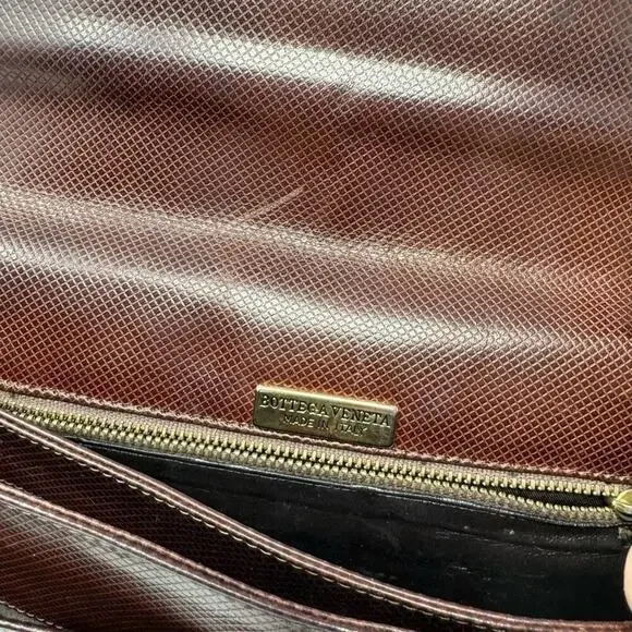 Bottega Veneta Vintage Leather Clutch – Brown & Maroon Two-Tone Bag - Picture 7 of 11